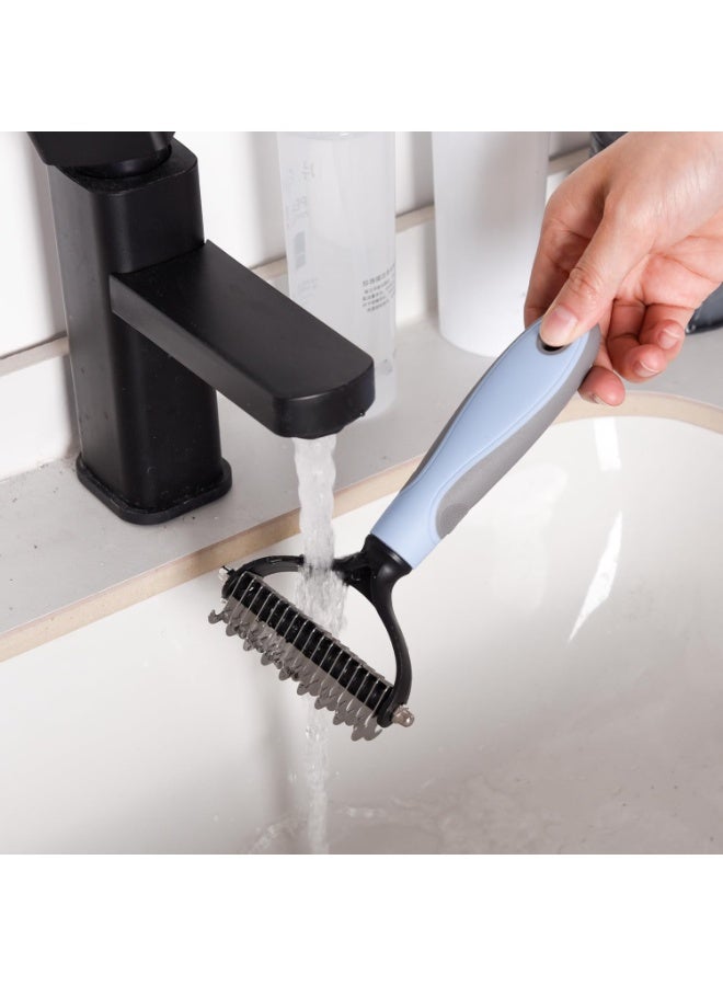 فيرست برو فرشاة تمشيط وإزالة تشابك الشعر للحيوانات الأليفة 2-في-1 – مشط مزدوج الجانب للكلاب والقطط لإزالة الفرو المتشابك والطبقة السفلية – شفرات من الفولاذ المقاوم للصدأ ومقبض مريح - Image 4